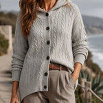 Women's Open-Front Hooded Knit Cardigan