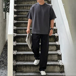 Crew Neck Loose Fit Solid Color T-shirt