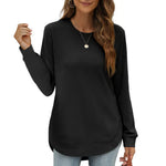 Women's Curved Hem Crew Neck Sweatshirt
