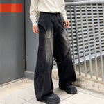 Washed Distressed Patchwork Deconstructed Jeans
