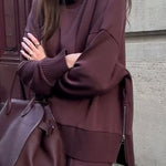 Long Sleeve Sweatshirt Casual Pocket Trousers Two-piece Set