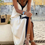 Lavechic Colorblock Suspender Midi Dress