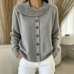 Women's Draped Collar Knit Cardigan