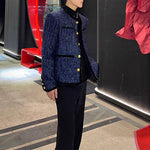 Paneled Raw-edge Tweed Jacket