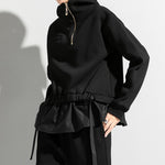 Pullover Faux Two-piece Patchwork Hoodie