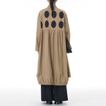 Loose Lapel Polka Dot Long Shirt Jacket
