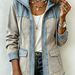 Women's Two-Tone Hooded Utility Jacket