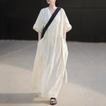 French Loose V-neck Pullover Dress