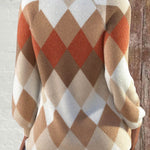 Women's Argyle Patchwork Long Sleeve Sweatshirt