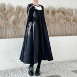 Spaghetti Strap Ruched Zippered Loose Long Dress