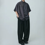 Stand-up Collar Draped Shirt