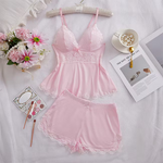 Women's Lace Trim Camisole & Shorts Set