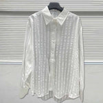 Striped Textured Loose Long-sleeved Shirt