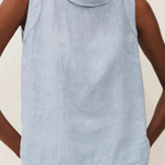Linen Short-sleeved Blouse With A Round Neck