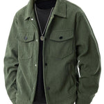 KZZ Men's Corduroy Jacket - Autumn/Winter Warm Collar Casual Coat