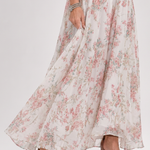 Guinevere | Floral Print Flowing Skirt Midi Dress