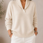 Women's Relaxed V-Neck Knit Jumper