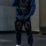 KZZ Men's Casual Hooded Sweatshirt Set