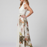 Prairie | Robe maxi à panneaux botaniques et col halter drapé