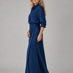 Mirque | Long Sleeve Wrap Front Maxi Dress