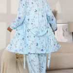 Women's Camisole, Robe & Trouser Lounge Set