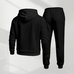 KZZ Men's Blessed Cross Letter Pattern Print Hoodie and Drawstring Sweatpants Set