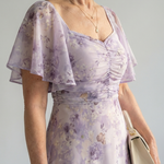 Vaelis | Robe Midi à Manches Papillon