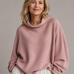 Margot | Waffle-Knit Oversized Cowl Neck Top