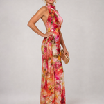 Elisabetta | Halter Neck Floral Print Maxi Dress