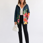 Camilla | Giacca Trapuntata Fiori Dipinti
