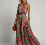 Rowen | Draped Halter Midi Dress