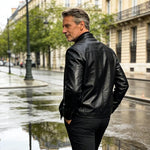 Men's Plush Lined Leather-Look Jacket