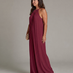 Sylvara | Pleated Halter Neck Wide Leg Relaxed Jumpsuit