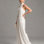 Astrielle | Belted High Neck Wide Leg Sleeveless Jumpsuit