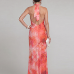 Coraline | Halter Neck Printed Pattern Maxi Dress