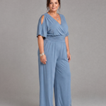 Nyxara | Cold Shoulder Wrap Waist Relaxed Jumpsuit