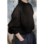 Vintage Stand Collar Loose Shirt