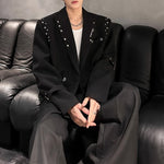 Studded Shoulder Padded Suit Jacket