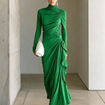 Imogen Wright | High-Neck Draped Maxi Dress For Women