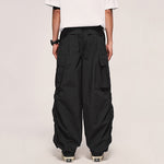 Fine Check Loose Workwear Wide-leg Pants