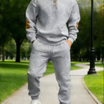 Men's Geometric Texture Hoodie & Jogger Set