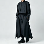 Japanese Lyocell Draped Loose Stand Collar Shirt Pants Two-piece Set