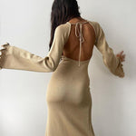 Zeagoo Elegant Fungus-trimmed Backless Strappy Dress for Women Casual Summer Vacation 2026