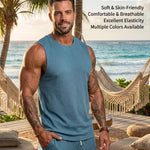 KZZ Men's Ribbed Knit Two-Piece Set