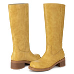 Women's Embossed Knee High Boots