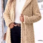 Women's Velvety Longline Hooded Coat