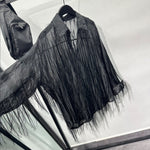 Fringe See-through Loose Casual Shirt