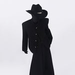 Stand-up Collar Padded Shoulder Jacket