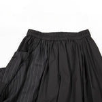 Irregular Striped Patchwork Elastic Waist Culottes