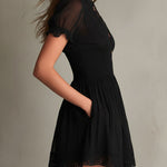 Classic Muse Lace-Trim Mini Dress